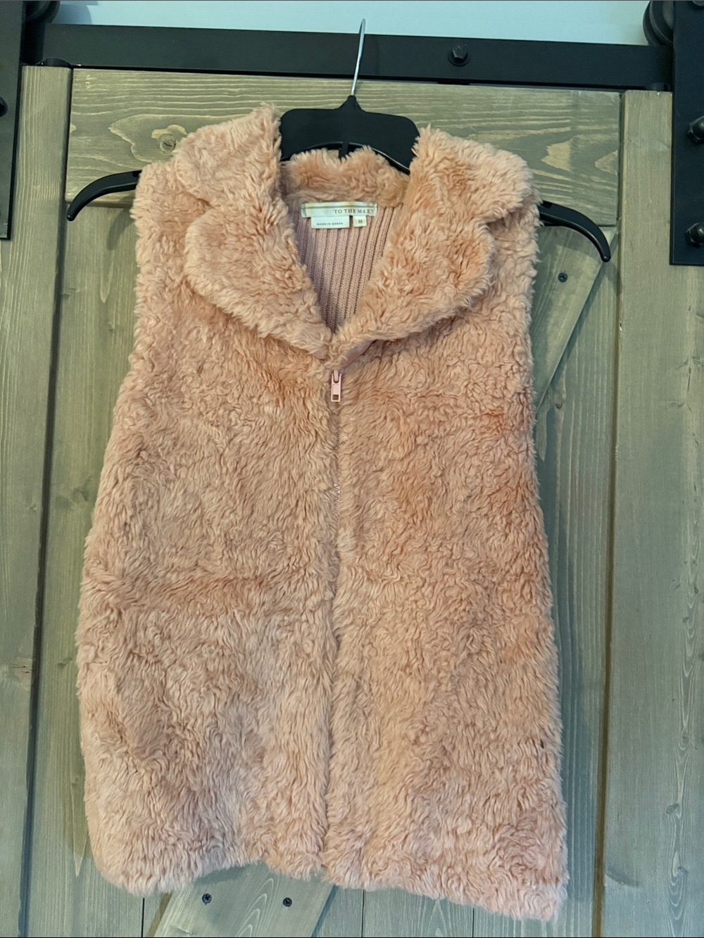 To the Max Plush Teddy Jacket Vest in Blush
